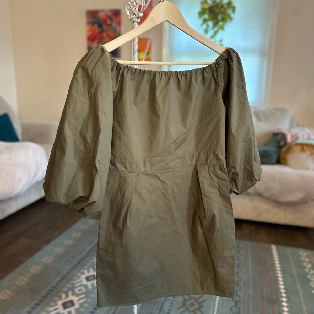 BLAQUE LABEL medium green shoulder dress Cotton